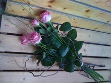 tied funeral roses